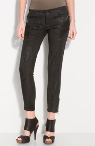 Pierre Balmain Wax Coated Stretch Pants