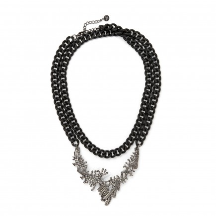 Lava rock and swarovski necklace