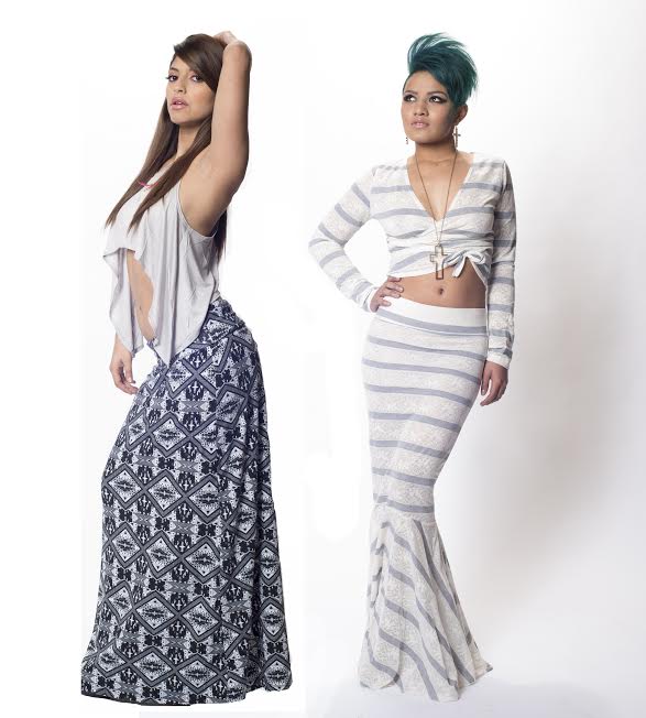 maxi dress and skirt
